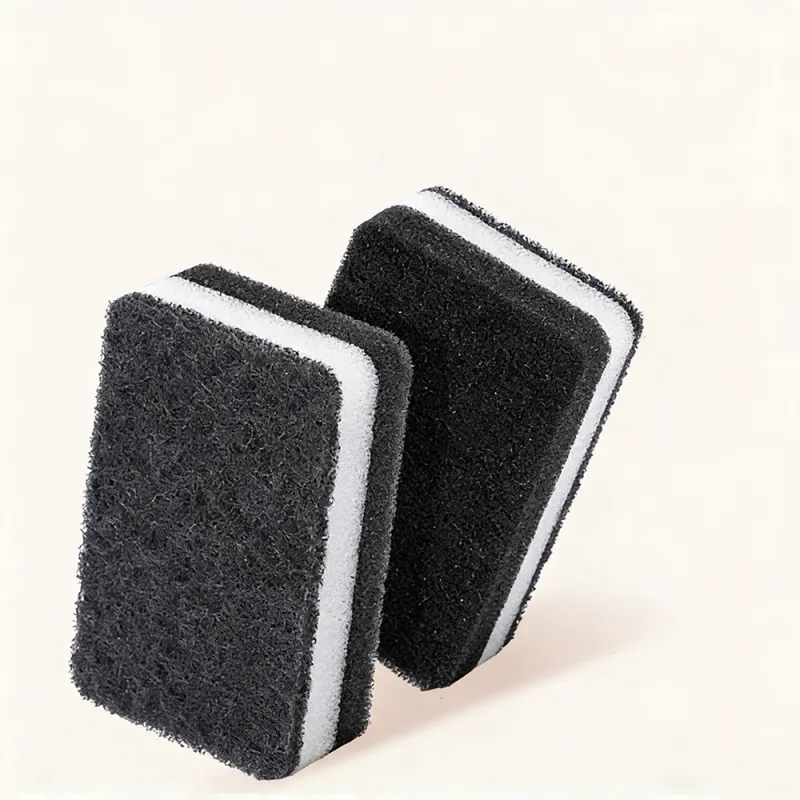 10 PCS Dishwashing sponge, black and white double-sided thickened sponge block, dishcloth, pot scrubbing magic eraser Black-5