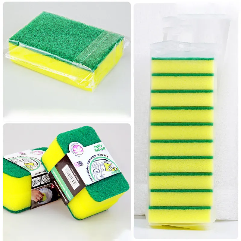 10 PCS Scrubber Sponge Pad for Utensils  Non Scratch Scouring Pads for Dishwashing, Tawa, Kadhai & Kitchen Cleaning Green M-3