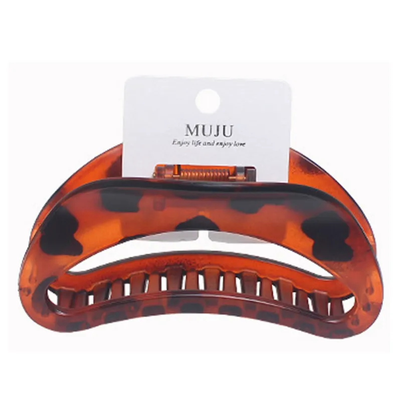 10PCS Simple large hollow claw clip, high-end card-style shark clip hair accessory, elegant semicircular moon-shaped hair clip for the back of the head