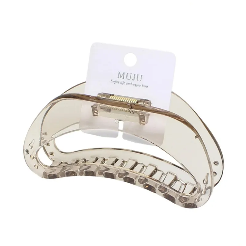 10PCS Simple large hollow claw clip, high-end card-style shark clip hair accessory, elegant semicircular moon-shaped hair clip for the back of the head Clear