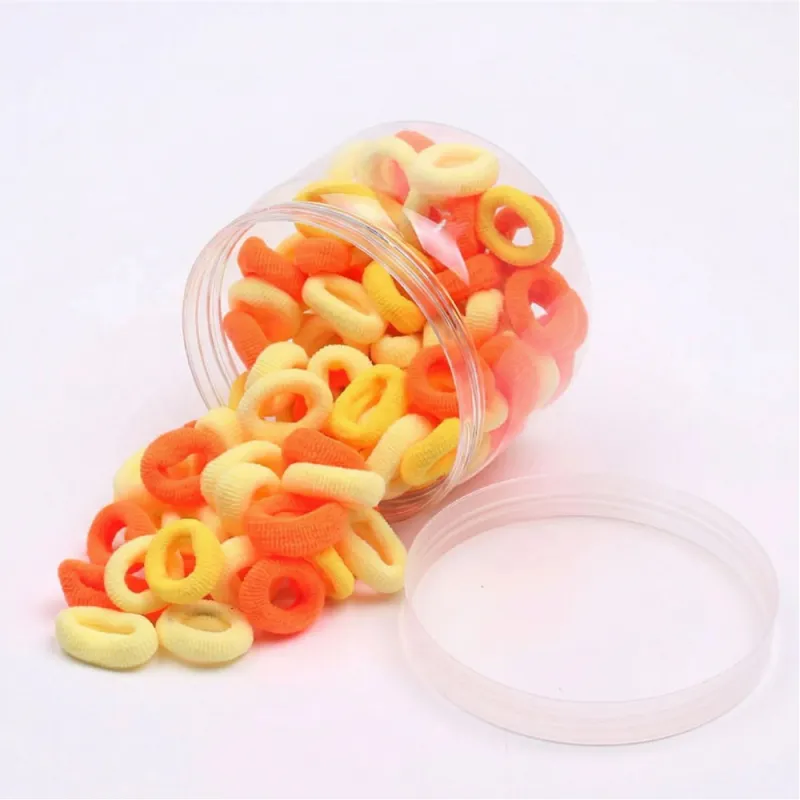 12 Boxes 100 Seamless Canned Hair Ties, Small Ring Hair Bands for Children, Hair-Friendly and No Marks Baby Hair Elastics