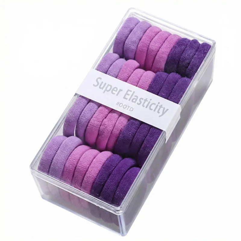 12 Boxes 32-piece pack of medium-sized seamless hair elastics, high elasticity, no-joint hair ties, cute children's hair accessories for ponytails