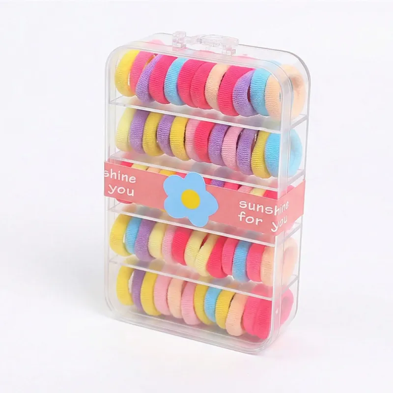 12 Boxes 60-pack boxed small hair ties for children, sweet and non-damaging, no-trace elastic bands, high elasticity seamless hair ropes for babies