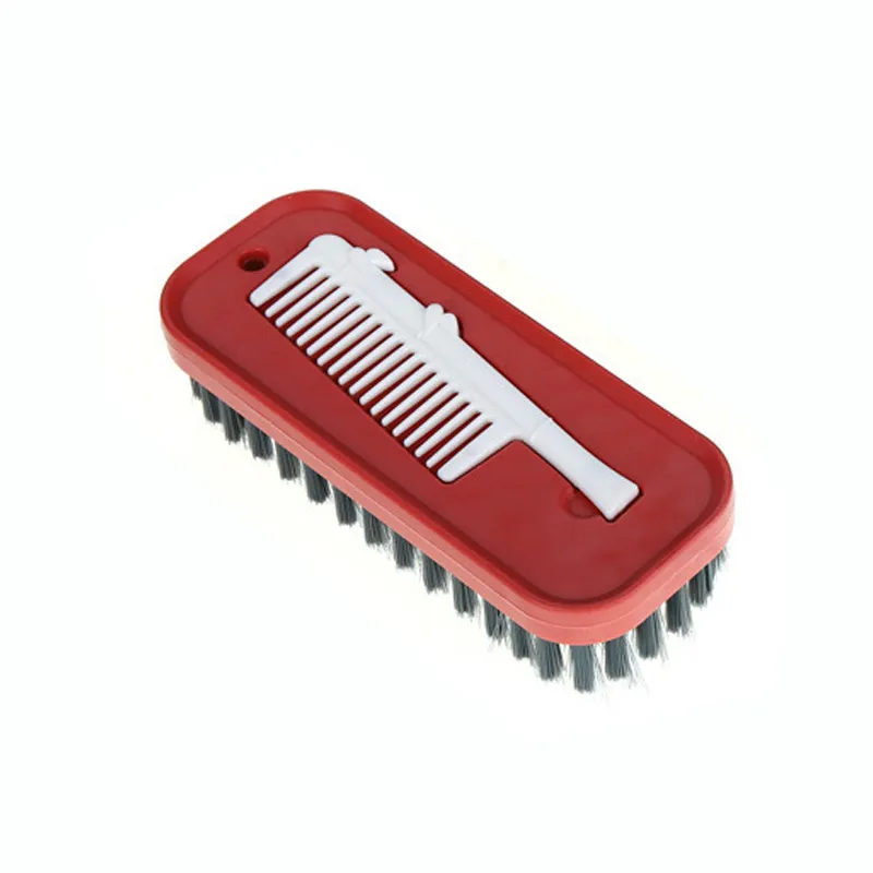 2 in 1 Household Shoe Brush with Cleanning comb Plastic Dense Soft Bristle Laundry Cleaning Brush Orange