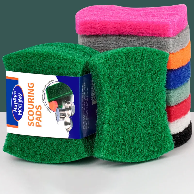 3 PCS 2cm Waist-Shaped Thickened Red Scouring Cloth for Washing Dishes, Kitchen Cleaning, Dish Brush, Pot Brush, Household Decontamination, Sink Brush Mixed-4