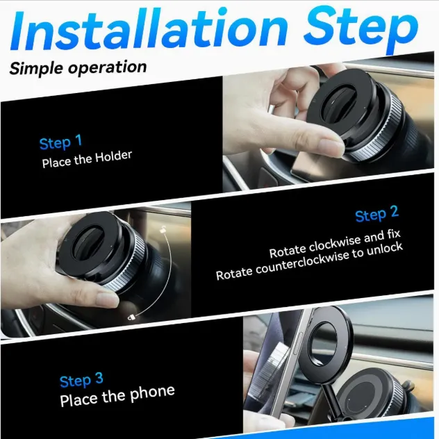 360° Nano Gel Magnetic Phone Holder, Strong Suction Cup Car Mount with Foldable Arm Black-8