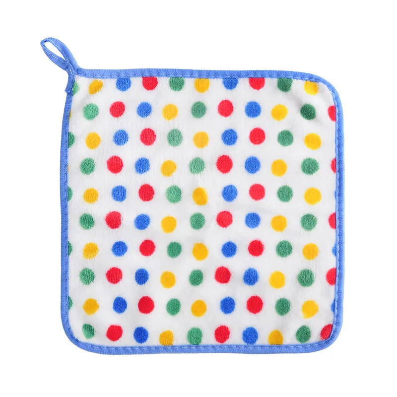 5 PCS Coral fleece polka dot dishcloth, dishwashing polka dot square ...