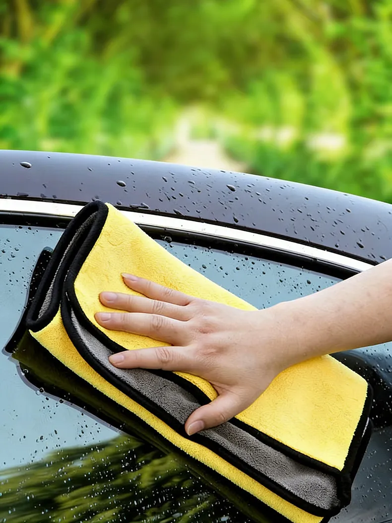 5 PCS Thick Lint & Streak-Free Multipurpose Cloths Automotive Microfibre Towels for Car Bike Cleaning Polishing Washing & Detailing. Yellow-1
