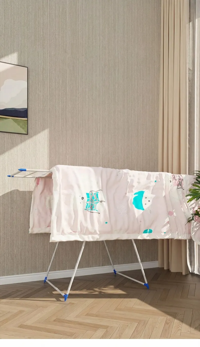 Big Cloth Drying Stand | Foldable Multi-Positional Laundry Drying Rack for Indoor and Outdoor Use | Strong Lightweight Steel with Durable Powder Coating Blue-2