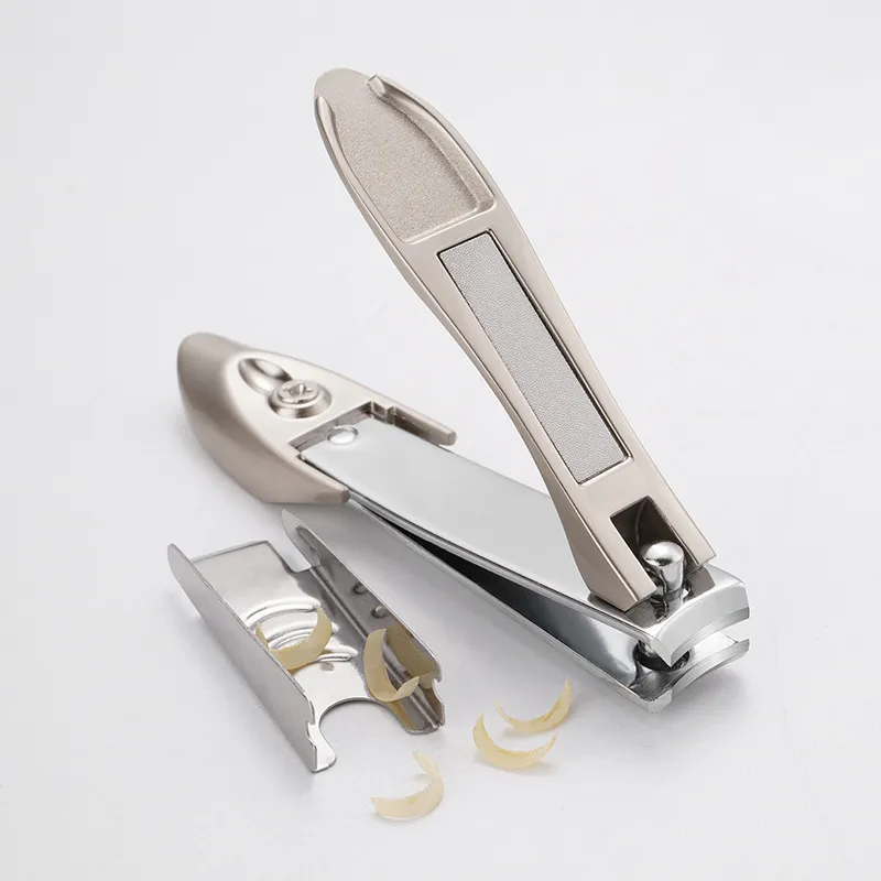 Bionic Mantis Nail Cutter, Brown Large Stainless Steel Sharp Nail Clippers, Nail Cutter With Catcher Gold-4