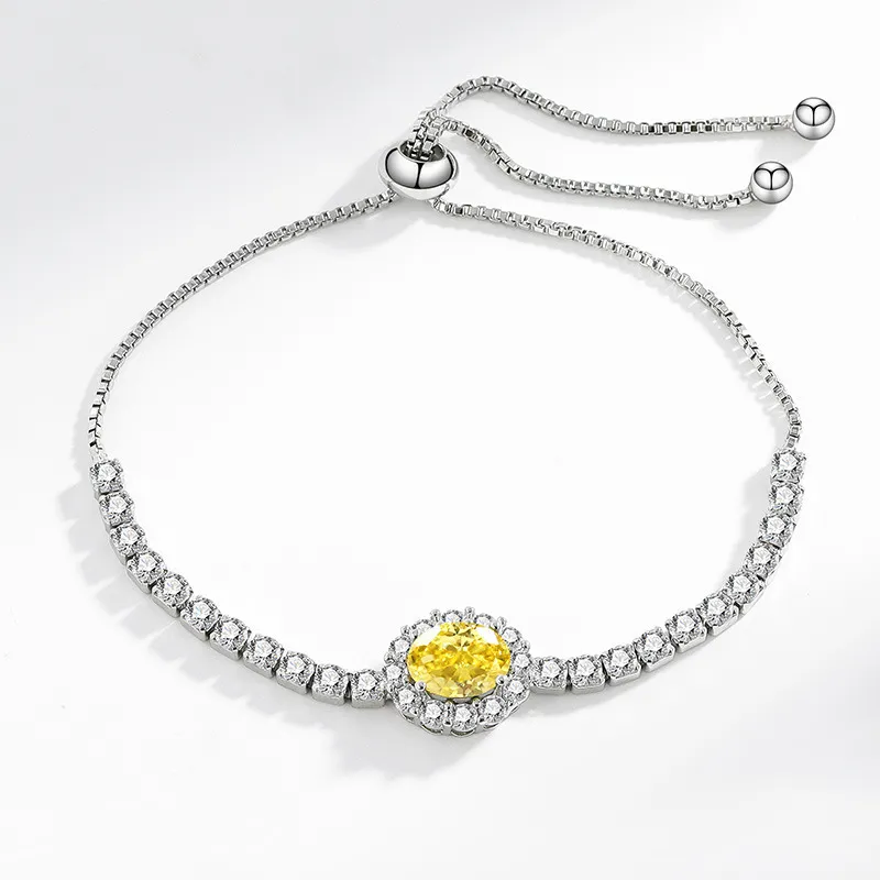 Colorful Zircon Pigeon Egg Stretch Bracelet for Women Fashion Multicolor Gemstone Diamond Starry Design