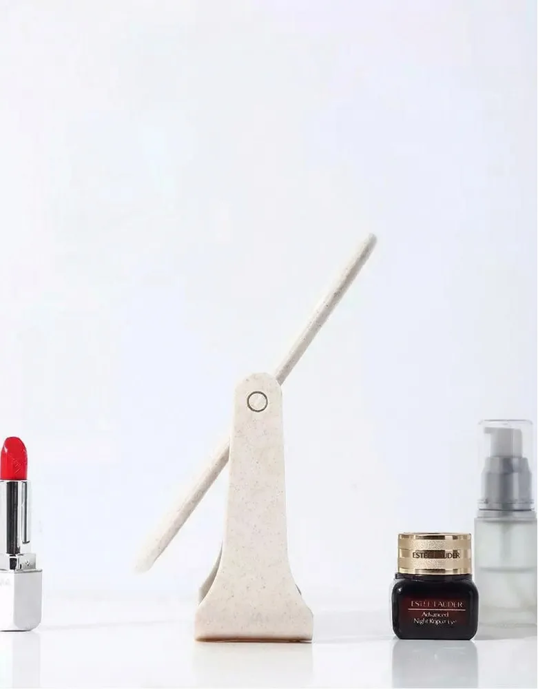 Desktop makeup mirror, rotatable round mirror for students' dorm desks, high-definition vanity mirror with double sides-Circle Khaki-1