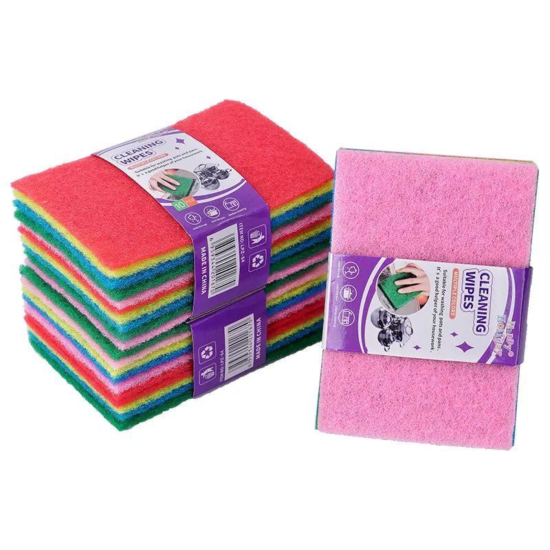 10 PCS Colorful scouring cloth for dishwashing, kitchen cleaning, household chores, washing dishes and pots