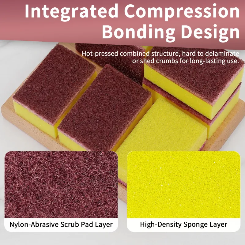 10 PCS Dishwashing Sponge, Kitchen Cleaning Sponge, Scouring Sponge, Dish Cloth, Cleaning Rag, Garnet Sponge Pad Brown-2