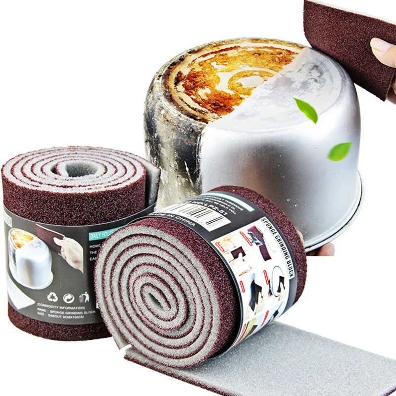 100 CM Diamond sponge scrubber kitchen cleaning supplies for washing dishes and pots, rust removal and abrasive sponge block