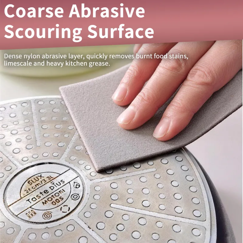 100 CM Diamond sponge scrubber kitchen cleaning supplies for washing dishes and pots, rust removal and abrasive sponge block Brown-2