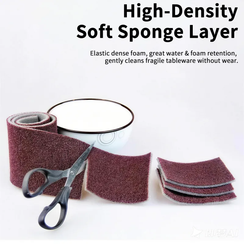 100 CM Diamond sponge scrubber kitchen cleaning supplies for washing dishes and pots, rust removal and abrasive sponge block Brown-4