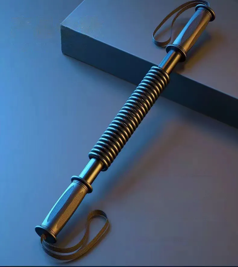 10KG Spring Bar for Strength Training Upper Body Exercise for Chest, Shoulder, Forearm, Bicep and Arm Strengthening Black  S-2