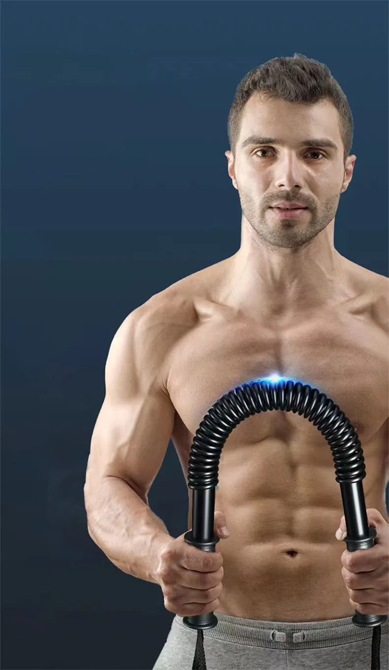 10KG Spring Bar for Strength Training Upper Body Exercise for Chest, Shoulder, Forearm, Bicep and Arm Strengthening Black  S-3