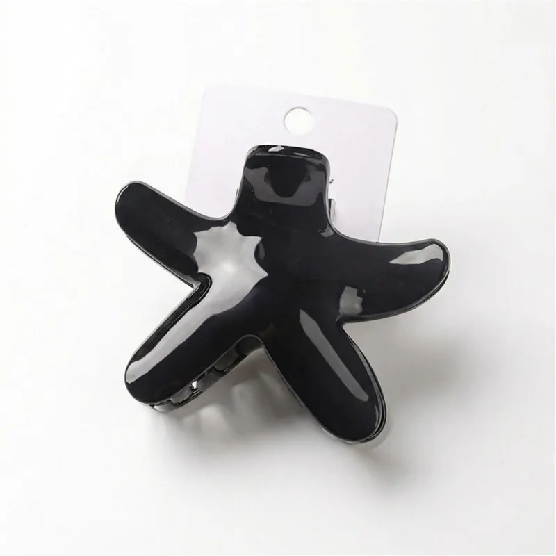 10PCS Amber Starfish Hair Clip Card, High-End PC Hair Clip, Five-Pointed Star, Versatile Hair Accessory for Women, Back of the Head Shark Clip