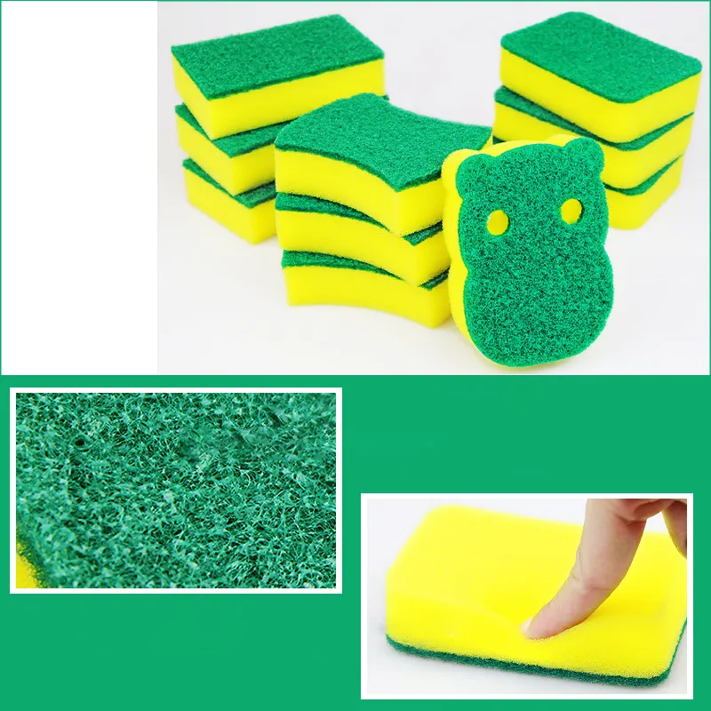 10PCS Big size Scrubber Sponge Pad for Utensils  Non Scratch Scouring Pads for Dishwashing, Tawa, Kadhai & Kitchen Cleaning Green L-2