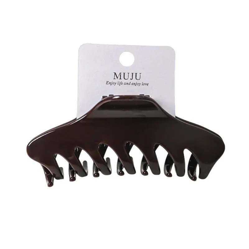 10PCS Card-style hair clip, elegant encore red glossy large hair claw, PC material, shark clip for the back of the head Bronze