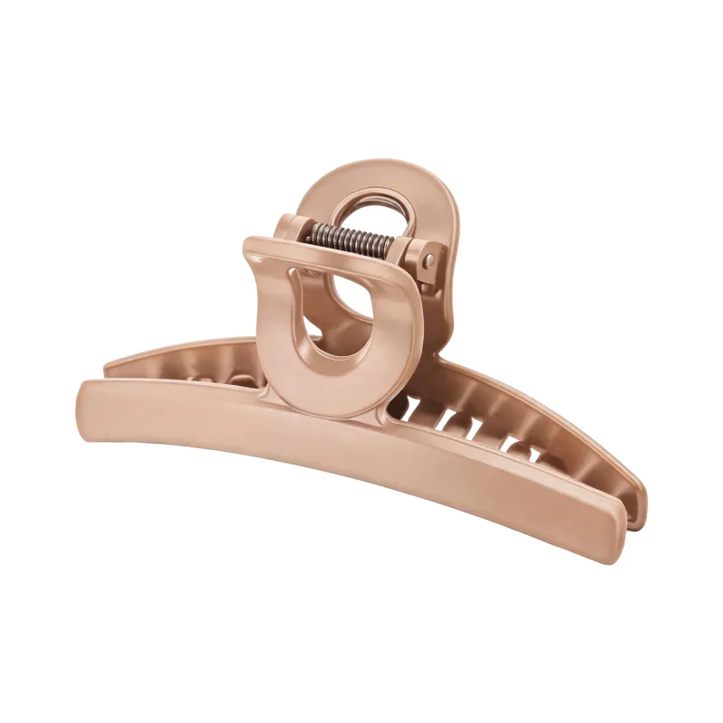 10PCS Card-style high-end rubberized large claw clip, simple coffee-colored hair clip, barcode hair accessory, back-of-the-head shark clip