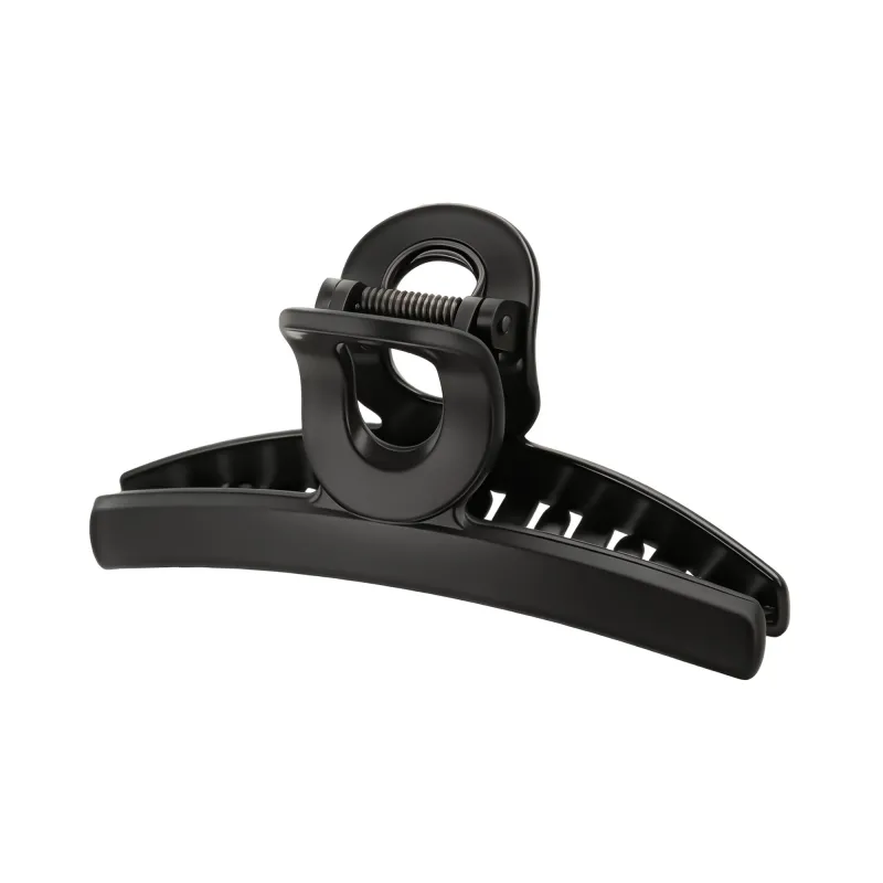 10PCS Card-style high-end rubberized large claw clip, simple coffee-colored hair clip, barcode hair accessory, back-of-the-head shark clip Black 