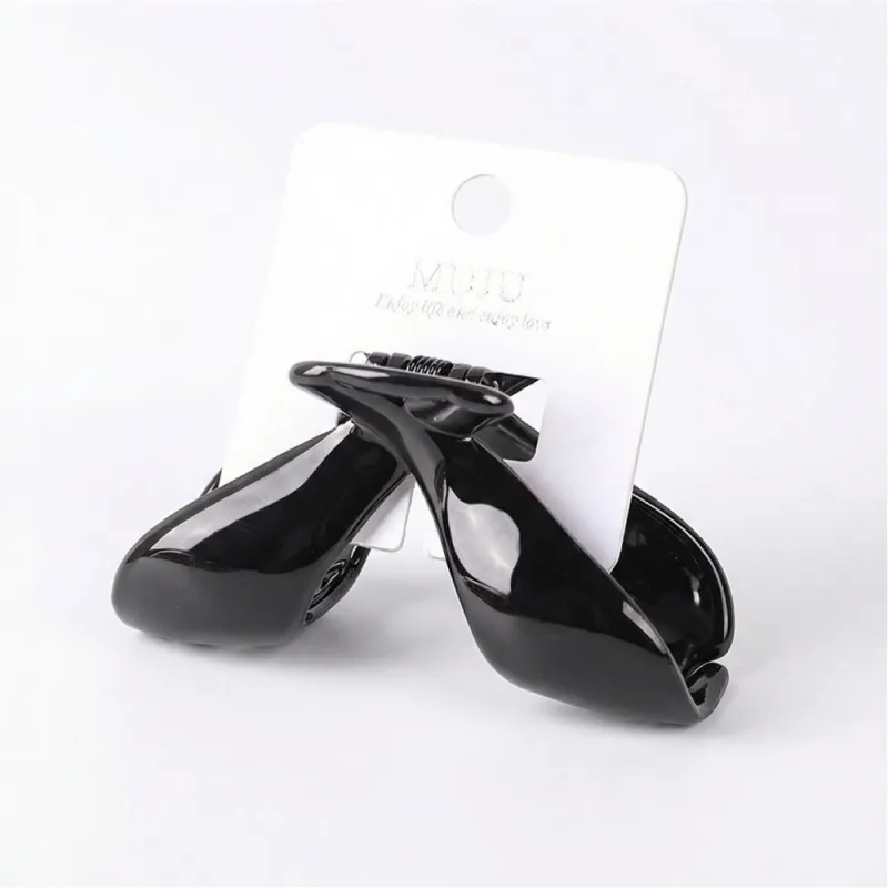10PCS Card-style ribbon hair clip with a high-end glossy bow, claw clip with barcode tag, hairpin for the back of the head, shark clip