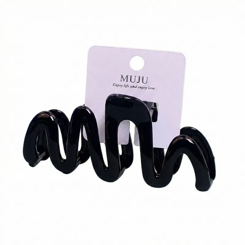 10PCS Clip-on Cream-Colored Sweet Wavy Hair Clip, Large Shark Clip for Thick Hair, Girl's Bun Hairpin