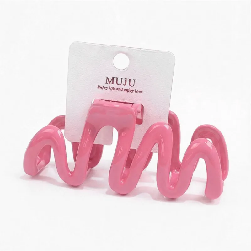 10PCS Clip-on Cream-Colored Sweet Wavy Hair Clip, Large Shark Clip for Thick Hair, Girl's Bun Hairpin