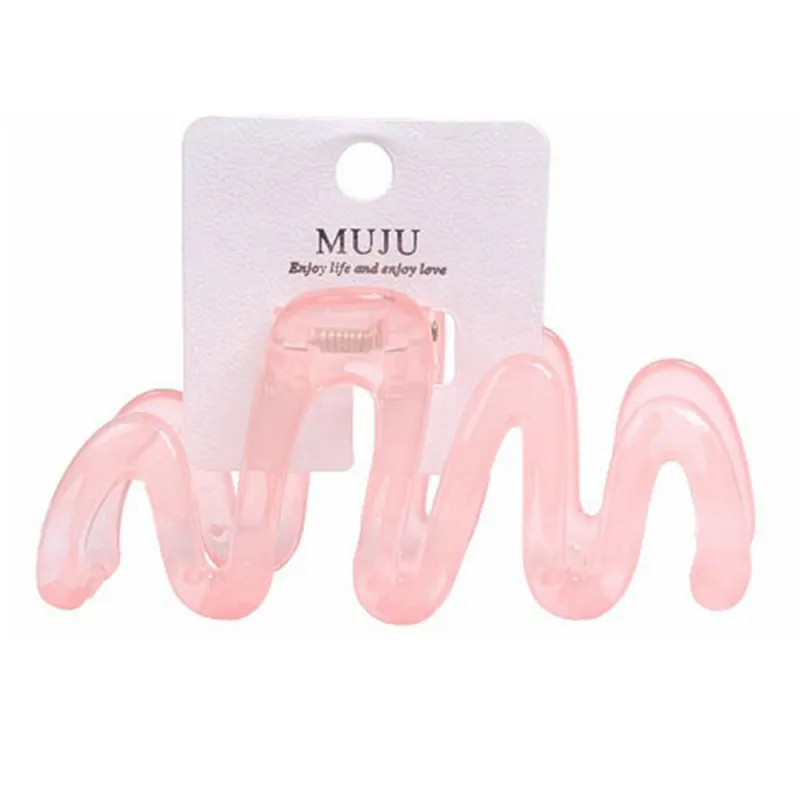 10PCS Clip-on Cream-Colored Sweet Wavy Hair Clip, Large Shark Clip for Thick Hair, Girl's Bun Hairpin