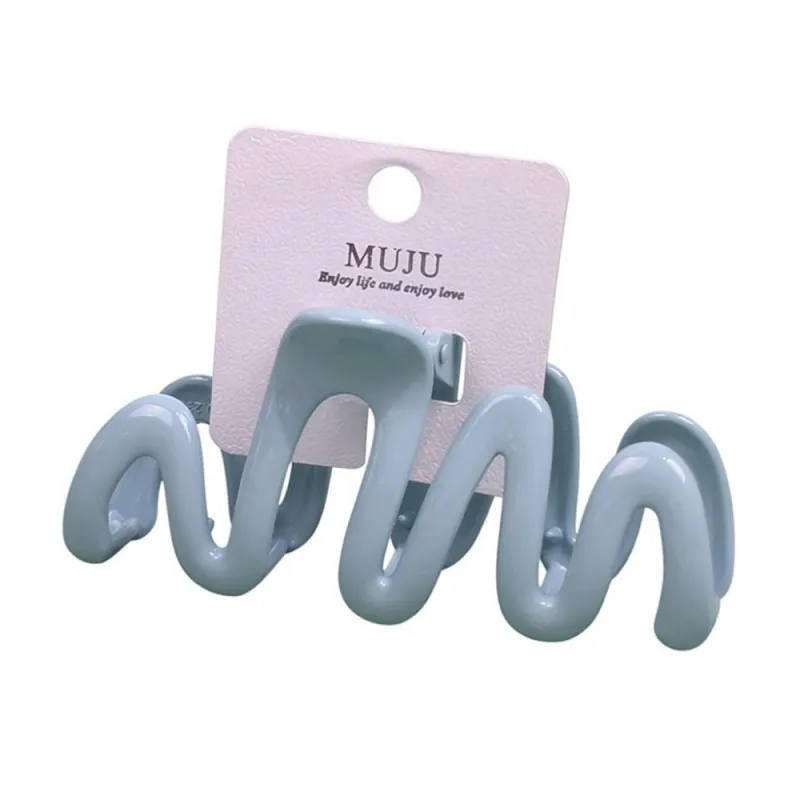 10PCS Clip-on Cream-Colored Sweet Wavy Hair Clip, Large Shark Clip for Thick Hair, Girl's Bun Hairpin Blue