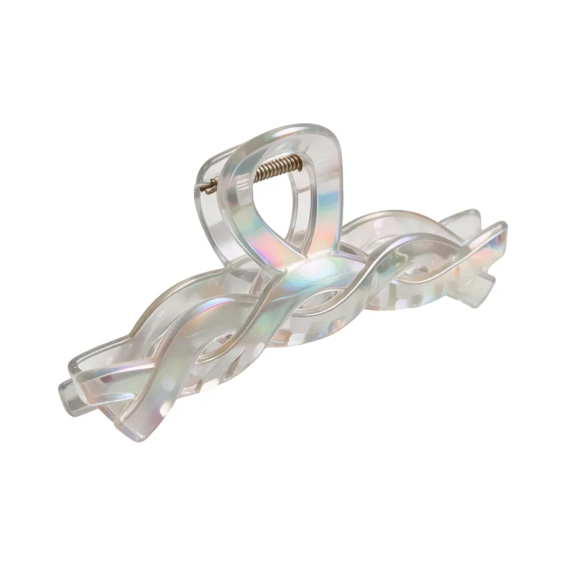 10PCS Fantasy Laser Large Claw Clip High-End Card Hair Clip Electroplated Shiny Hair Clip Shark Clip for the Back of the Head