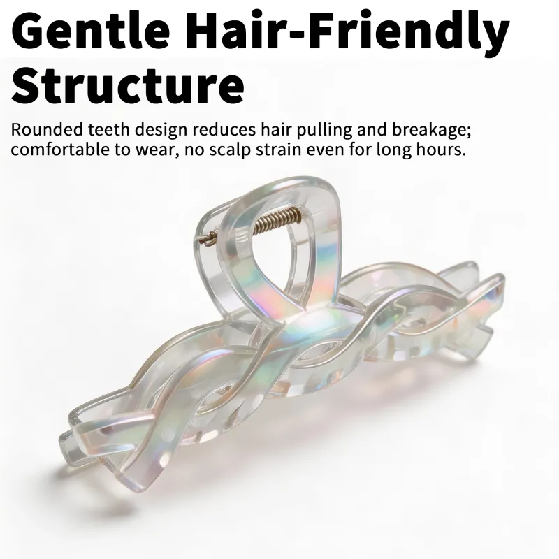 10PCS Fantasy Laser Large Claw Clip High-End Card Hair Clip Electroplated Shiny Hair Clip Shark Clip for the Back of the Head Clear-4