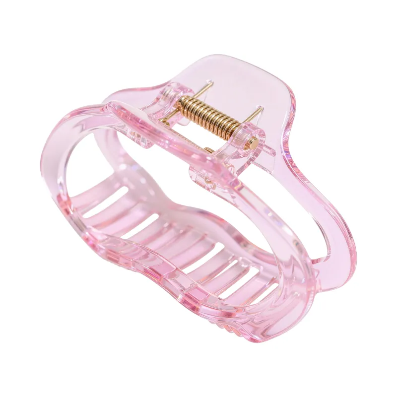 10PCS High-end feel hair accessory tag cloud large hair clip, elegant ice-clear back-of-the-head shark clip, suitable for thick hair Pink