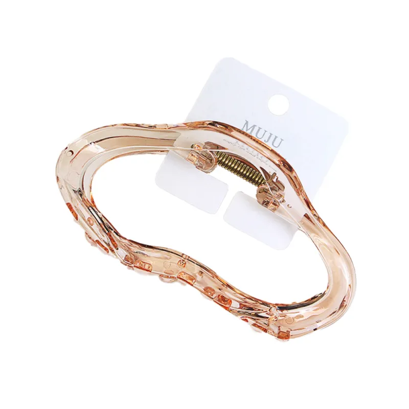 10PCS High-end feel hair accessory tag cloud large hair clip, elegant ice-clear back-of-the-head shark clip, suitable for thick hair Khaki