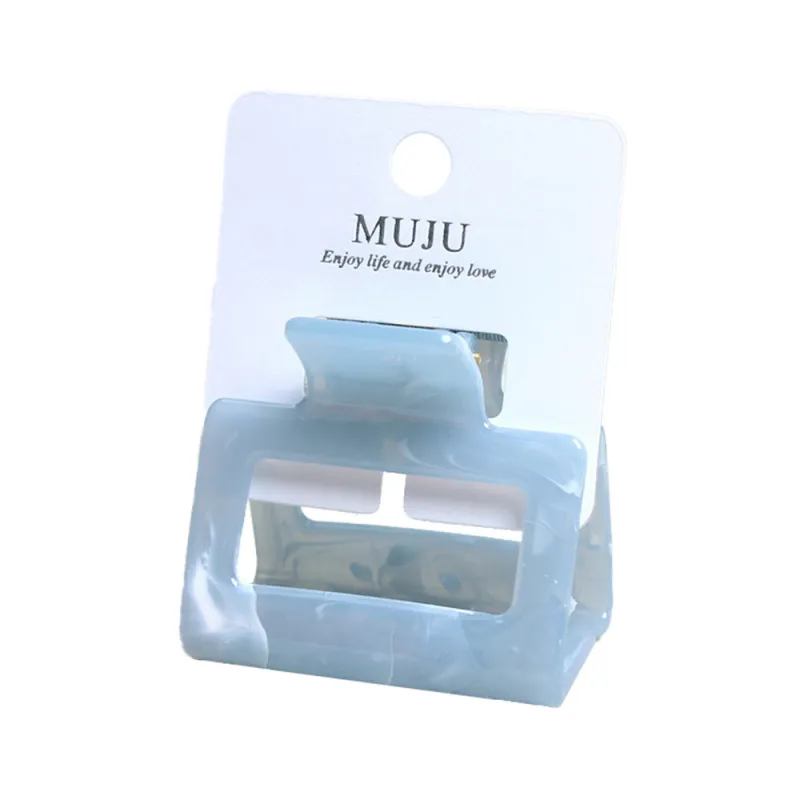 10PCS Korean-style high ponytail hair clip with a sophisticated marble cloud pattern, exquisite carded shark clip for the back of the head Gray