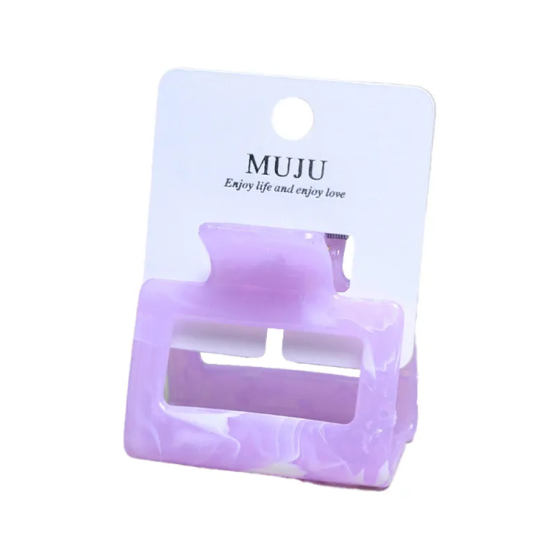 10PCS Korean-style high ponytail hair clip with a sophisticated marble cloud pattern, exquisite carded shark clip for the back of the head Purple