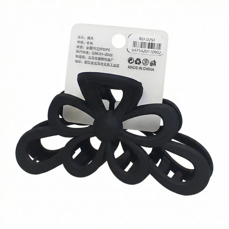 10PCS Large Bow Hair Clip with Tag, Boutique-Style Hair Accessory, Premium Matte Hair Clip, Shark Clip for the Back of the Head Black 