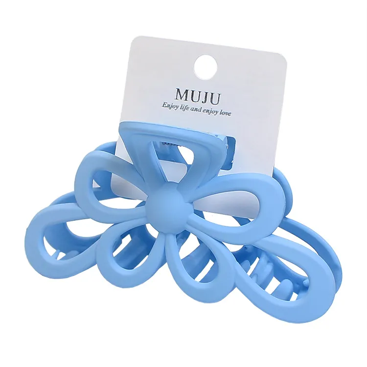 10PCS Large Bow Hair Clip with Tag, Boutique-Style Hair Accessory, Premium Matte Hair Clip, Shark Clip for the Back of the Head Blue