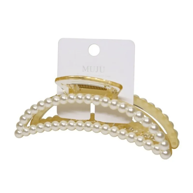 10PCS Light luxury pearl hair accessory for women, Korean-style hair clip, shark clip for the back of the head, high-end carded claw clip