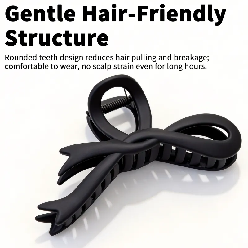 10PCS Mallard-style large hairpin with bow, matte spray paint, claw clip, high-end feel, for the back of the head, hair styling, shark clip Black-4
