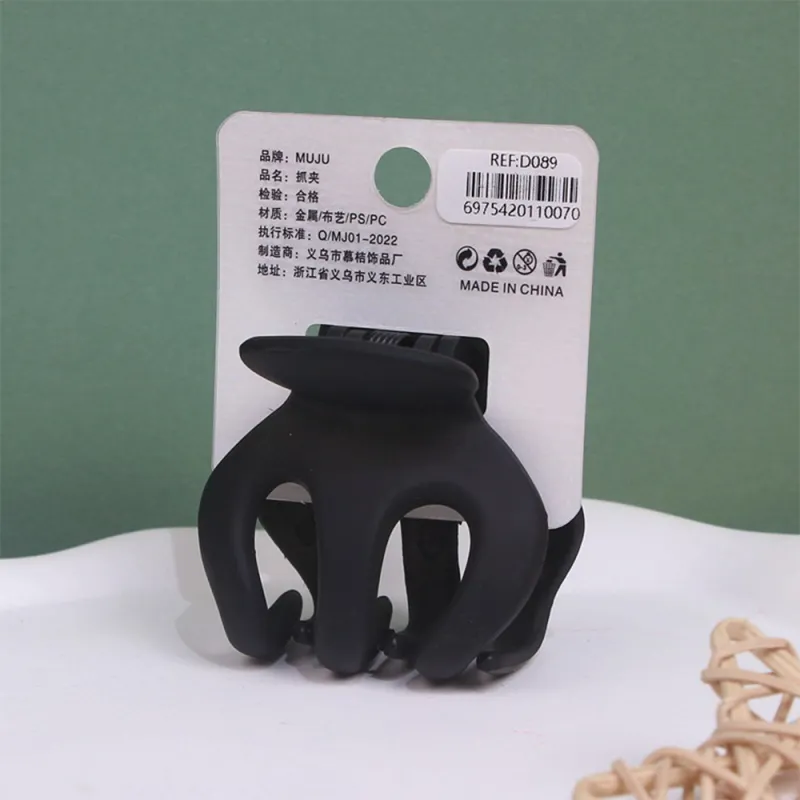 10PCS Matte Large Pumpkin Hair Claw Clip Korean Style for Girls, High Ponytail Hair Clip, Anti-Flattening Claw Clip, Elegant Hair Accessory Black-3
