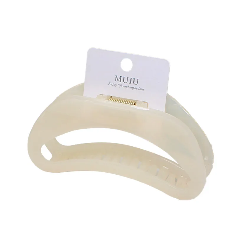 10PCS Simple large hollow claw clip, high-end card-style shark clip hair accessory, elegant semicircular moon-shaped hair clip for the back of the head