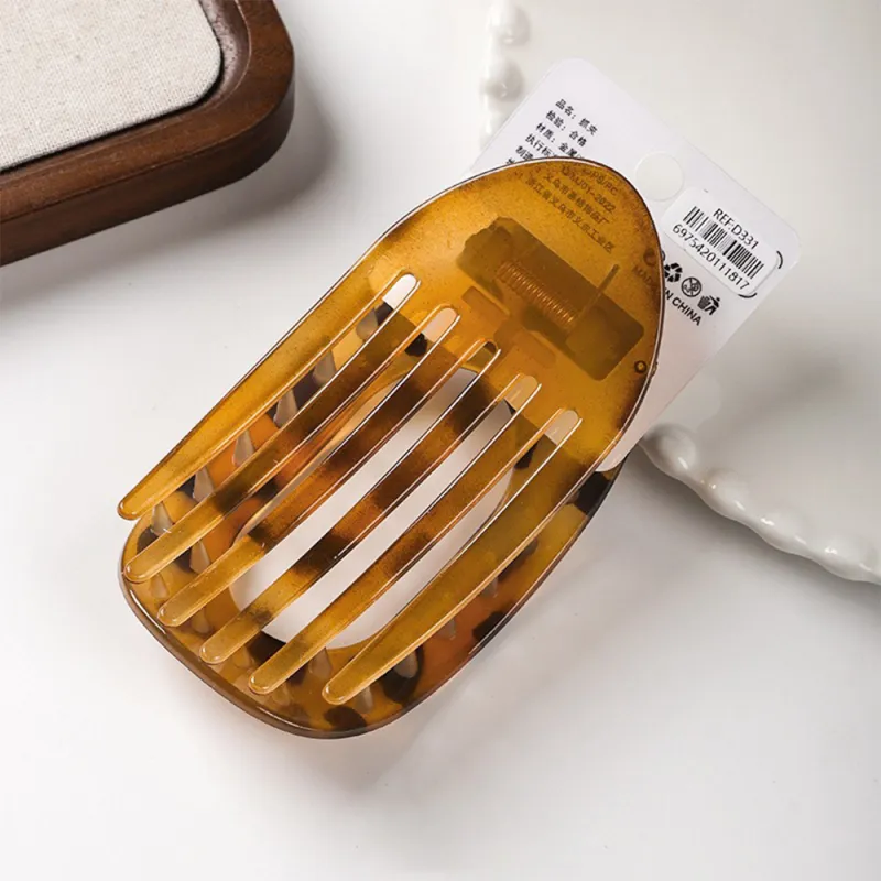 10PCS Vintage high-fashion curved hairpin clip, elegant duckbill clip for the back of the head, large shark clip, big hair claw Bronze-2