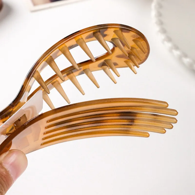 10PCS Vintage high-fashion curved hairpin clip, elegant duckbill clip for the back of the head, large shark clip, big hair claw Bronze-3