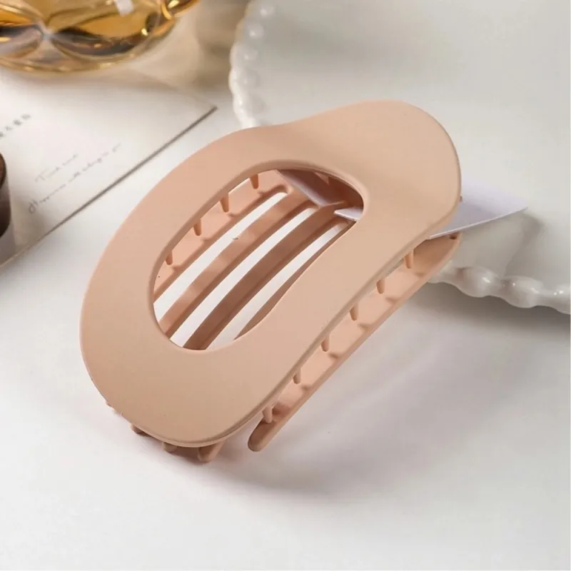 10PCS Vintage high-fashion curved hairpin clip, elegant duckbill clip for the back of the head, large shark clip, big hair claw Khaki-2