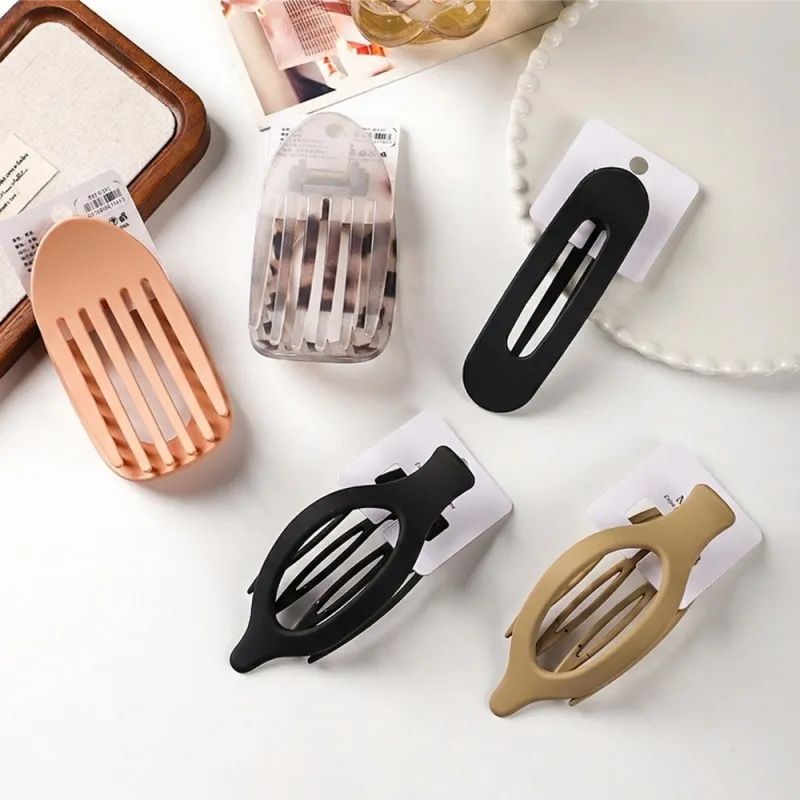 10PCS Vintage high-fashion curved hairpin clip, elegant duckbill clip for the back of the head, large shark clip, big hair claw Khaki-3
