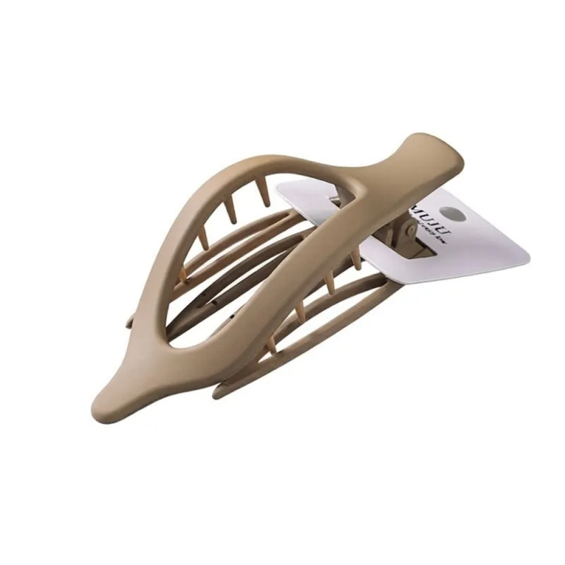 10PCS Vintage high-fashion curved hairpin clip, elegant duckbill clip for the back of the head, large shark clip, big hair claw Khaki